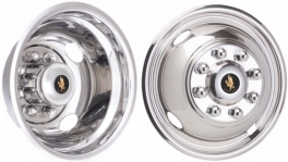 JSD1608 Ford E-350, E-450, F-350, F-53 DRW 16 Inch Stainless Steel Hubcaps/Simulators Set